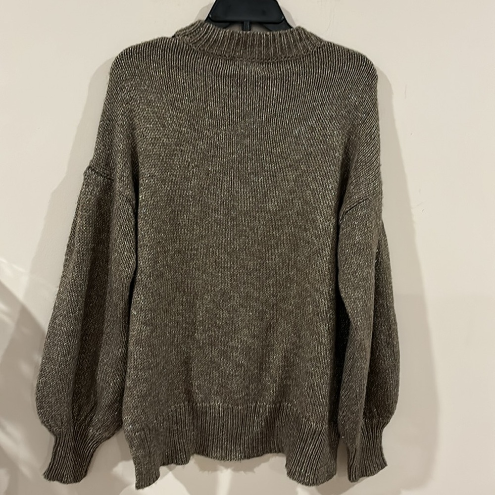 AVA & VIV Metallic Golden Fancy Holiday Size 1X Knit Sweater - Picture 8 of 10